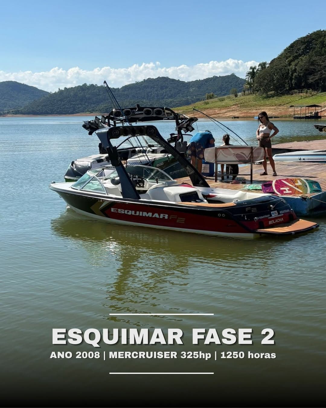 Lancha Esquimar Fase 2 2008 para wakeboard à venda na Marreco Wake Boats