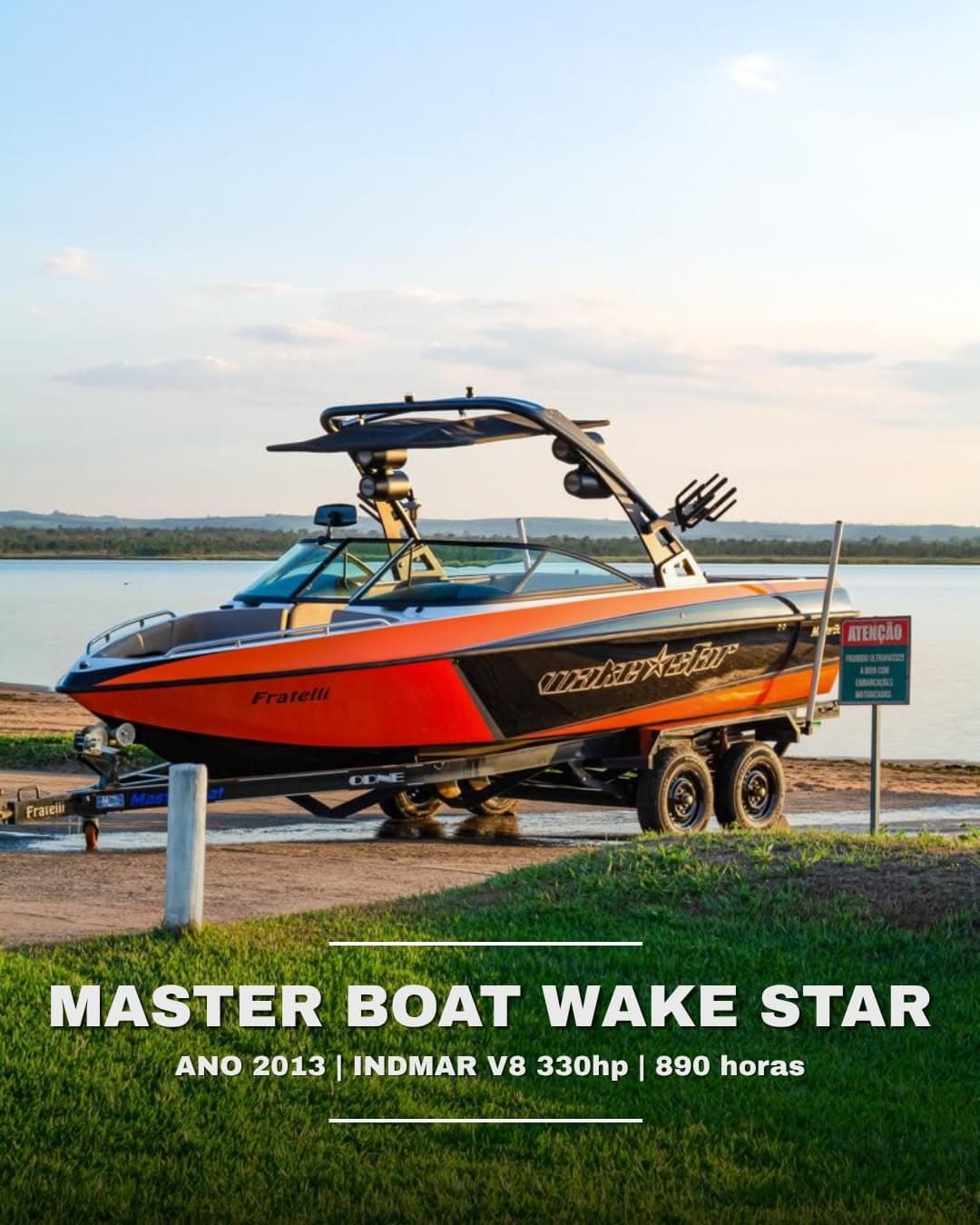 Lancha Master Boat Wakestar 2013 para wakeboard à venda na Marreco Wake Boats