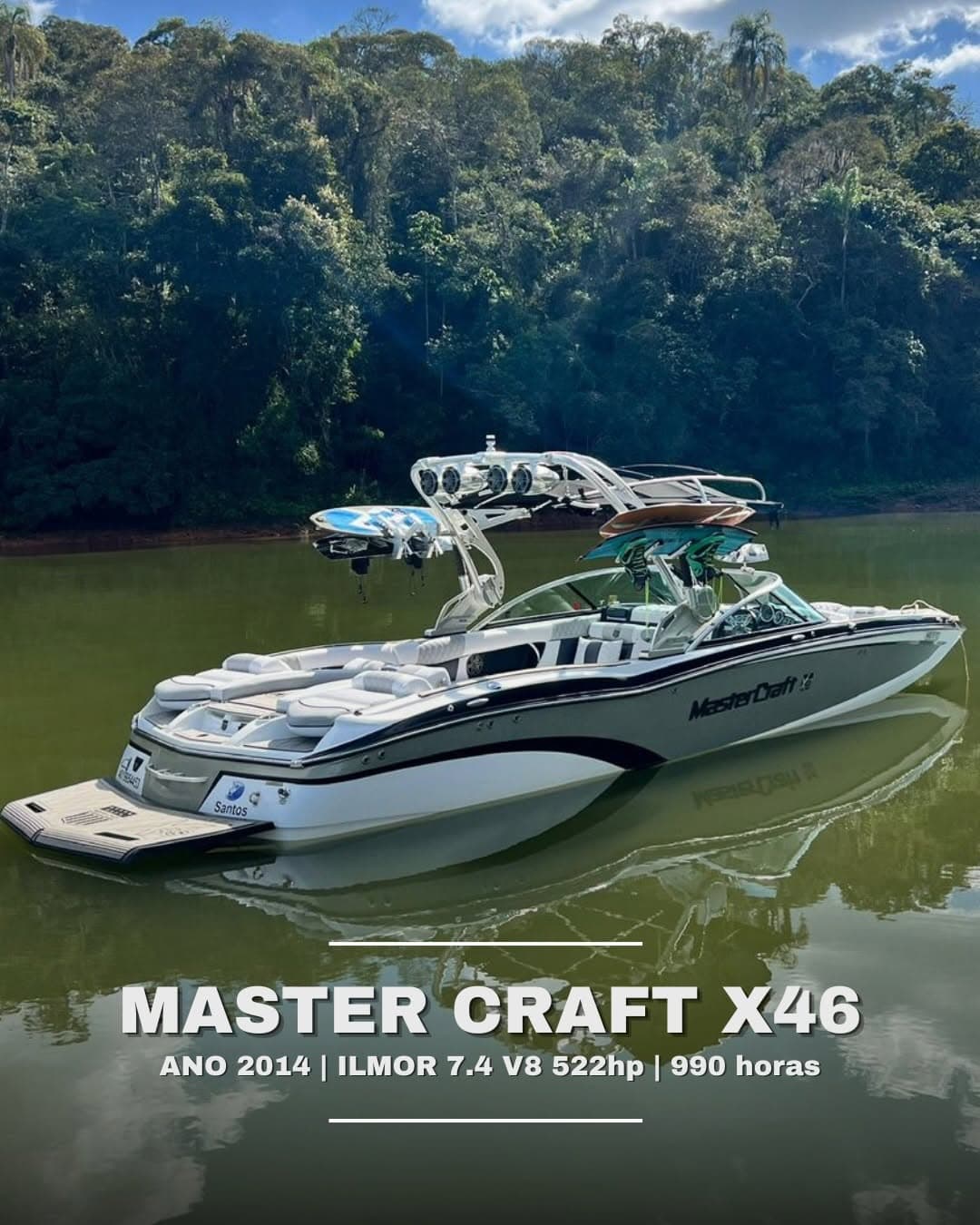 Lancha MasterCraft X46 2013 para wakeboard à venda na Marreco Wake Boats