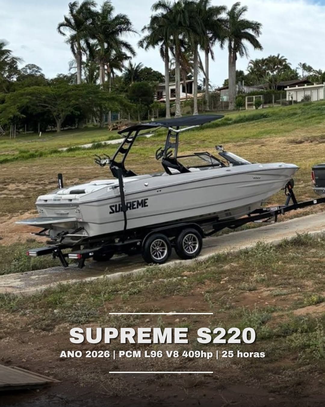 Lancha Supreme S220 2026 para wakesurf à venda na Marreco Wake Boats